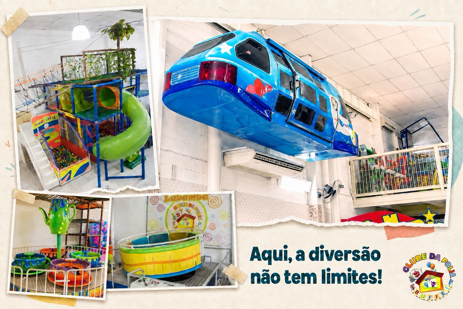 Brinquedos e atrações do buffet